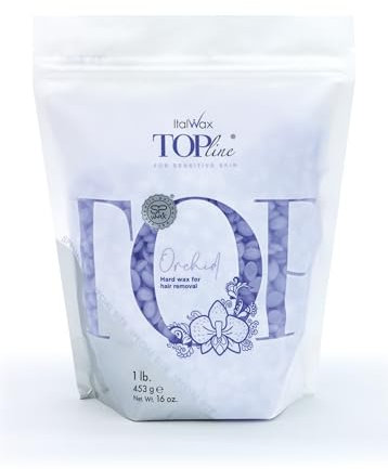 Italwax Top Line Orchid - 450g - Perline di cera per la depilazione a caldo senza strisce - Formula sintetica ideale per le pelli sensibili - Consigliato per l'area bikini e le ascelle – Inodore