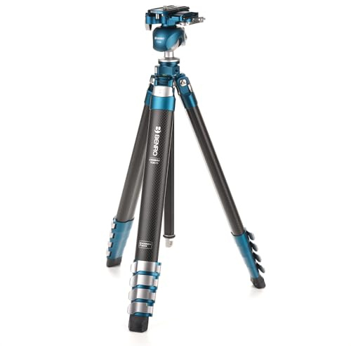 Benro CyanBird TCBC15FS30 - Trípode de viaje ligero de fibra de carbono con rótula FS30, placa de liberación rápida, cierres a presión y funda para cámaras DSLR, sin espejo y compactas
