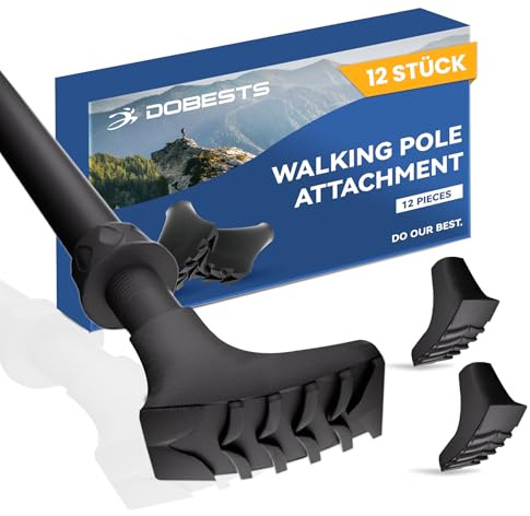 DOBESTS Walking Stöcke Gummipuffer 12 Stück, Wanderstöcke Aufsätze Profi Gummifuß Wanderstock Aufsatz Set Nordic Walking Stöcke, Gummipuff Pads für Trekkingstöcke