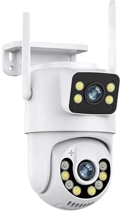 Telecamere per la sicurezza domestica Telecamera IP di sicurezza wireless esterna 4K 8MP HD Telecamera PTZ Wi-Fi esterna con doppio obiettivo Telecamera di sorveglianza stradale con tracciamento autom