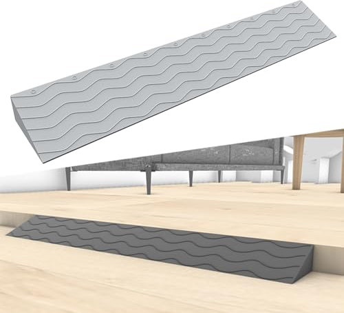 YLLSMGS Threshold Ramps for Doorways Portable Wheelchair Ramp Transition Slope Pad Curb Ramp Anti-Slip for Indoor Outdoor(Grey,99 * 10 * 3cm)