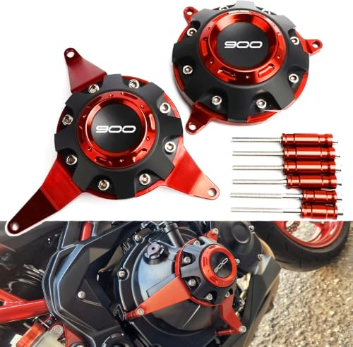 Motorrad Motorschutz Sturzpads für Kawasaki Z900 SE 2024 2025 2026 Zubehör | Motorrad Zubehör Z 900 Z900SE 2017-2022 2023 Motorabdeckungen Protektoren Kurbelgehäuse Schieber Crashpads Sturzschutz (Rot)