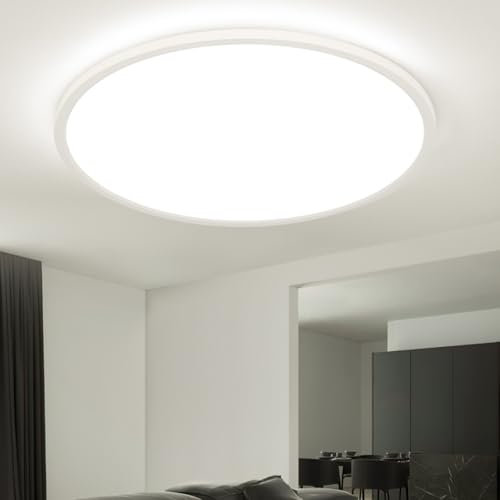 EASY EAGLE Plafoniera led soffitto, 50CM Lampadario led soffitto 4000K, 52W Lampada da Soffitto LED Moderno per Camera da Letto soggiorno Cucina Balcone Bagno Ufficio, Rotondo