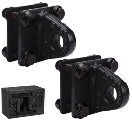Ronyme 2X D Ring Shackle Bracket with Backer Plate Alloy Tow Shackle Towing Accessories for Pickup Trucks Vehicle Truck ATV UTV , Black
