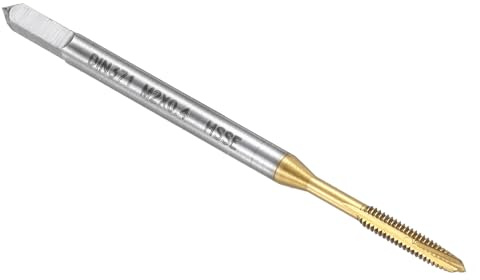 QUARKZMAN Taraud à fileter à pointe spirale M2 x 0.4 tarauds métriques | pour filetage, acier rapide au cobalt M35, filets rectifiés H2, revêtement en nitrure de titane