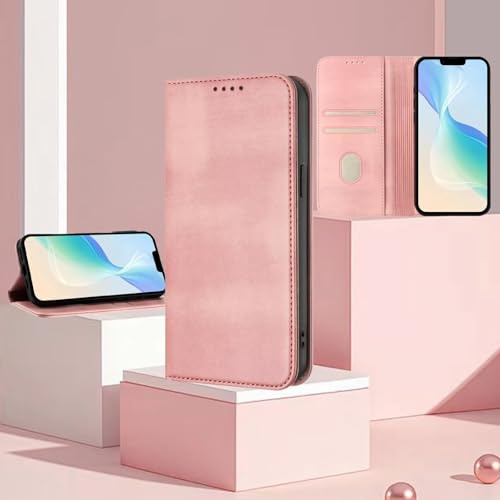 xinyunew Cover Compatibile con iPhone 13 Mini, Premium Pelle PU Flip Libro Custodia Antiurto [Protezione Completa] [Slot per Scheda] [Funzione di Supporto],Rosa