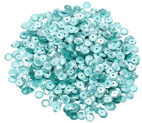 QUARKZMAN 10000 Pcs Paillettes Sciolte 6MM Paillettes rotondo Con Fori Per Creazione Gioielli Artigianato Cucito Unghie, Light Blue