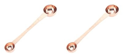 2 Set Dual Side Ruler Measuring Spoons Stainless Steel 1 Teaspoon 1 Tablespoon Protein Powder Scoop Rose Gold