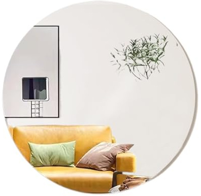 Generisch Specchio acrilico rotondo con superficie adesiva, superficie impermeabile, elemento decorativo per bagno, soggiorno, camera da , toletta, design elegante, casa