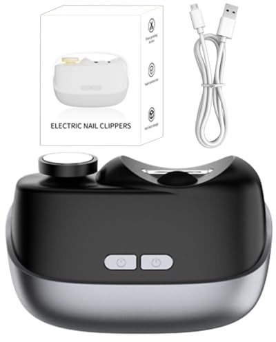 Coupe-ongles électrique – Coupe-ongles automatique, polisseuse portable à 2 vitesses, avec lumière LED, pour adultes, déchets d'ongles, design de rangement pour femmes, personnes âgées et à la