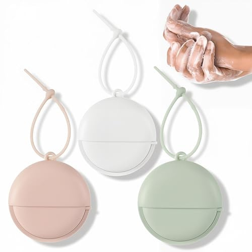YOFDAL 150 Stück Boxen - Seifenblätter -Tragbare Mini Seifenblättchen mit Kunststoffbox - Ideal für Camping und Unterwegs (3 Farben)