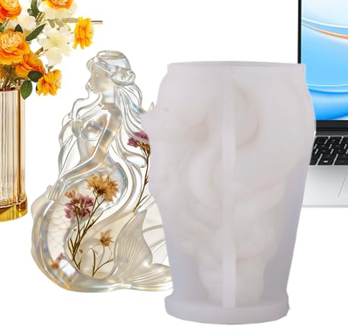 in Silicone per Candele,Attrezzi per Fai da Te Riutilizzabili Antiaderenti a Forma di - Stampo Decorativo da Tavolo per Resina e Gesso | Per Creazioni in, Gesso, Sapone, Decorazioni per la Casa e