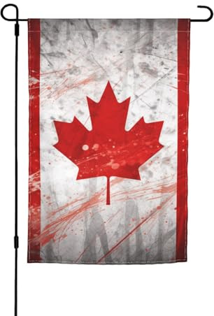 Bandiera del Canada retrò con stampa da giardino, 30,5 x 45,7 cm, striscione su entrambi i lati con vivace design resistente allo sbiadimento per veranda, patio, prato e decorazione stagionale della
