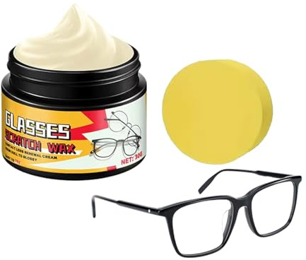 Efface-rayures pour lunettes – 30 g de de polissage longue durée avec éponge | Efface-rayures pour lunettes de vue, nettoyage de brouillard, écran de montre, téléphone, appareil photo, pare-brise