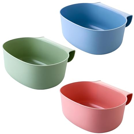 Pyuyan 3 Stück Wickeltisch Organizer zum Einhängen, Grün, Blau, Rosa | Wickeltisch Organizer zum Anhängen, Abfallschale, Schubladen Abfallbehälter, für Küchen, Büro, Praxis, Badezimmer, Wickelraum