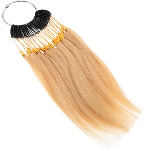 Artibetter Echthaar Haarfärbe Strähnen zum Üben der Haarfarbe mit Goldenen Haarspangen Geeignet für Friseursalons und Heimgebrauch Einfach zu Verwenden
