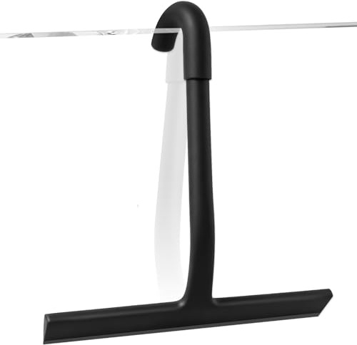 Shower Squeegee with Built-in Hook, Silicone Shower Screen Wiper | 23cm Streak-Free Squeegee Shower Cleaner for Shower Doors, Mirrors, Windows, Tiles and Car Glass
