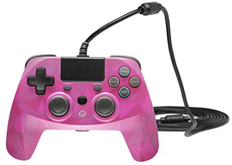 snakebyte PS4 Controller -pink- kabelgebundener Controller kompatibel mit PlayStation 4 / PS4 Slim / Pro / PS3, Analoge Dual Joysticks, 3m Kabellänge, TÜV Süd-geprüft & 5 Jahre Garantie