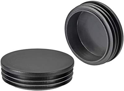 sourcing map 2pcs 90mm Dia Plastic Tubing Plug Round Post End Caps for Handrail Stair Newel Guardrail Tube Black