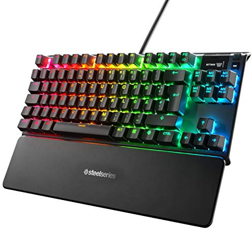 SteelSeries Apex 7 TKL - Mechanische Gaming-Tastatur – Kompakt (TKL) – OLED Smart Display – Rot Schalter – Deutsches (QWERTZ) Layout - Kompakt (TKL)