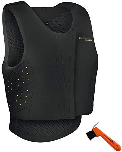 Komperdell Kinder Sicherheitsweste FRONTZIPP JUNIOR schwarz 164 + Hufkratzer Reiterladen24