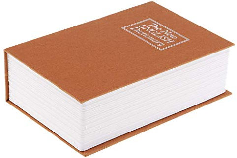 Wörterbuchtresor, Geldkassette für Zuhause und Büro, Bücherregal, Dekoration gelb