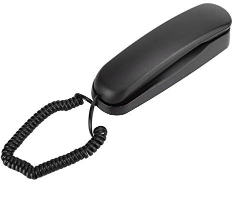 Socobeta Telefono Fisso con Filo Telefono per Uso Domestico Tavolo da Parete Dual Purpose 4 Core Coil Wire per Hotel Guest Room Ascensore Bagno Nero