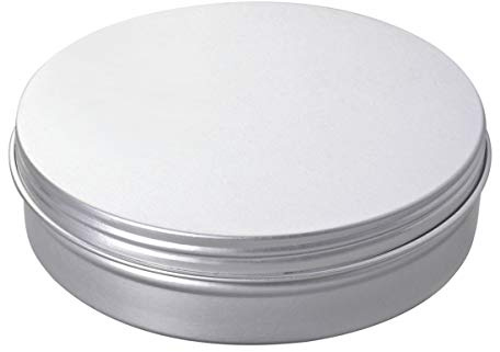 EXCEART 100ml Aluminum Tin Cans Round Balm Tins Cans Empty Containers with Screw Lids for Salve Spice Candy Cosmetic Lip Balm Candle Silver