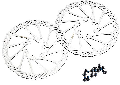 Dymoece Fahrrad-Scheibenbrems-Rotoren mit 6 Löchern und 12 Schrauben für Shimano Tektro Avid Magura Hayes 160 mm/180 mm