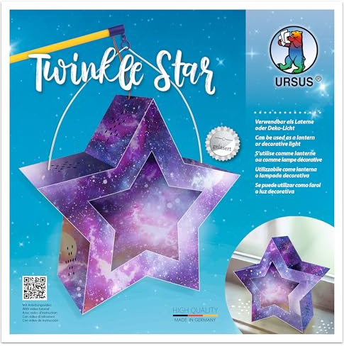 Ursus 18770007 - Twinkle Star Galaxie, Bastel-Set für einen Stern, der als Laterne oder Deko-Licht genutzt werden kann, ideal für Sankt Martin, Lampion-Umzug oder als herbstliche Dekoration