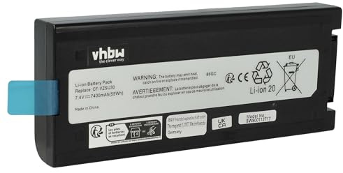 vhbw Batería reemplaza Panasonic CF-VZSU30U | CF-VZSU30B, CF-VZSU30A, CF-VZSU30 para notebook (7400 mAh, 7,4 V, Li-Ion)