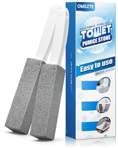 2er-Pack Bimsstein-WC-Schüssel-Reiniger mit Griff, reinigt kraftvoll Kalkflecken, harte Wasserringe, Kalziumablagerungen, geeignet für Fliesen, Grill, Pools, Badewannen und Keramikoberflächen.