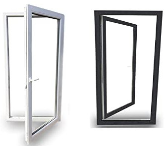 EcoLine Balkontür - Terrassentür - 2-Fach Verglasung - Farbe: innen weiß/außen anthrazit - Profil: 60 mm - BxH: 700x1900 mm - DIN Rechts