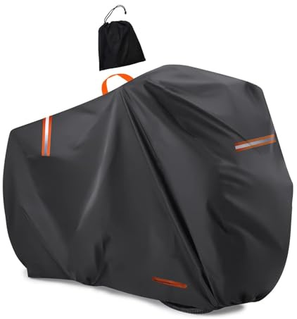 Bike Cover Outdoor Storage Waterproof Bicycle Cover Rain Sun UV Snow Dust Wind with Lock Hole for Mountain Road Electric Bike Ebike Accessories (Black,26inch)