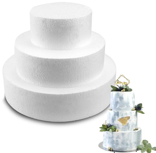 Styropor Torte 3 Stöckig Styropor Set 10cm 15cm 20cm Styroportorte (Runde)