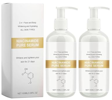 Niacinamide Pure Serum, Gesichtsserum mit Niacinamide und Hyaluronsäure, Aufhellendes Serum für Dunkle Flecken, Feuchtigkeitsspendendes Serum für Straffes und Strahlendes Hautbild (2 Stück)