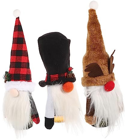 Hoement 3stücke Weihnachtsweinflaschenbezüge Dekorative Flasche Covers Für Festlichkeiten Weihnachtsmann Und Für Tischdekoration Und