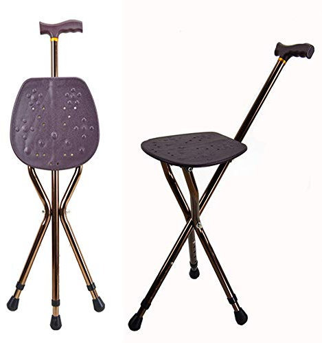 YQZQXWA Bastone da Passeggio Pieghevole, Sedia con Bastone da Passeggio telescopico, treppiede Leggero, Altezza Regolabile, ausilio per la Mobilità, per Anziani, disabili, Pesca, alla Moda Innovate