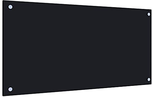 AUVYI Protection Murale De Cuisine En Verre Trempé 80X40 Cm Noir Pare-Éclaboussures Pour Four Plaque En Verre Derrière Le Four Protection Murale