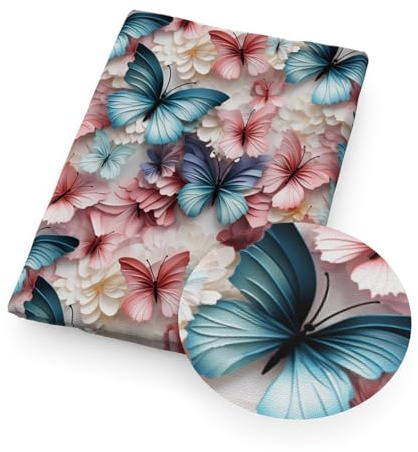 BrightGlow Gedruckt Stoff Meterware Vintage Blume Stoff zum Nähen Baumwollstoff mit Katze Dekorationsstoff 3D Blumen Gedruckt Stoff Modestoff Kostümstoff für DIY Handgefertigte Nähen 33# 200X145cm