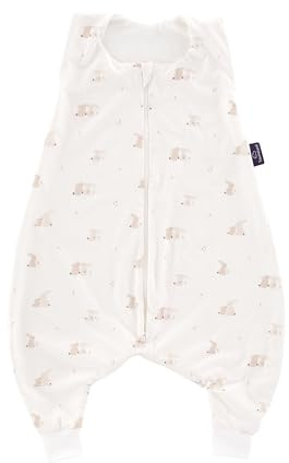 TRÄUMELAND Baby sovsäck med fötter 0,5 TOG Hophop kanin beige, sommarsovsäck, lätt ventilerande babysovsäck, Öko-Tex 100-certifierad