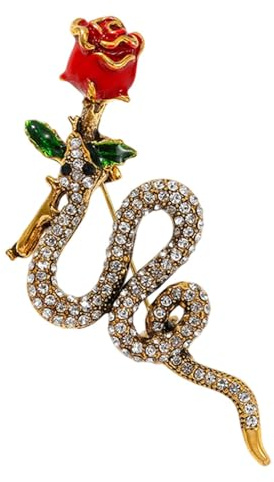 WJnflQN Kristall-Schlangen-Brosche, Tier-Schlangen-Brosche, Anstecknadel-Anhänger | Anstecknadel mit Strass-Tieranhänger | Vintage Mode Tier Pin Mantel Schmuck für Pullover, Schal, Jacken, Anzug, Hüte