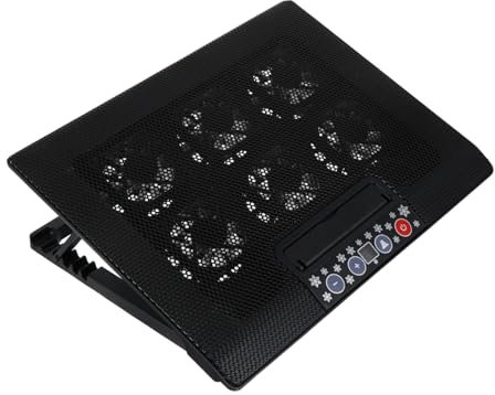 jojofuny 6 Fan Laptop Riser Desktop Laptop Stand Black Efficient Cooling Comfortable Posture Support
