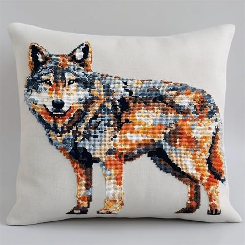 XDEGHUANGSS Juego de cojines de nudos para adultos, principiantes, funda de almohada, ganchillo, juegos de manualidades, lienzo preimpreso, hilo, pasatiempos, bricolaje, decoración del hogar, regalo