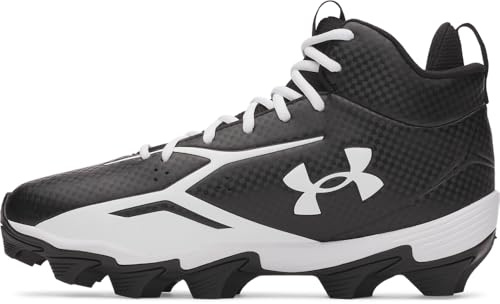 Under Armour Men's Spotlight Hammer Football Cleats, (001) Black/White/White, 8, US