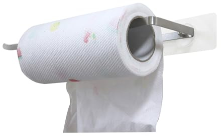 Küchenrollenhalter Ohne Bohren Edelstahl Halterung für Küchenrolle & Handtuch, 30cm - 2er Set - Bohrfrei mit Starken Haftpads oder Schraubmontage - für Küche, Bad, Büro