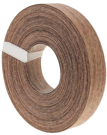 Cozylkx Cinta De Borde De Madera De Nogal Natural, Preencolada, Termoadhesiva, Flexible, Para Restauración De Muebles, 19 Mm x 15 M