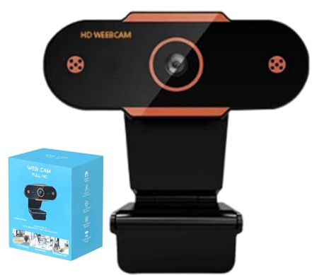 Generisch Webcam HD – Telecamera mini USB regolabile 1080p HD – Webcam per auto per classi, videoconferenze e programmi live