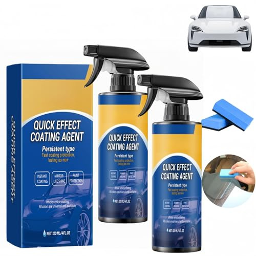 2 PCS Quick Effect Coating Agent Spray, 3 in 1 Hochschutz-Auto-Beschichtungsspray, Kratzer & Abnutzung Reparatur, Nano Versiegelung Spray (Auto Kratzer Entferner, Shiny Car Stuff)