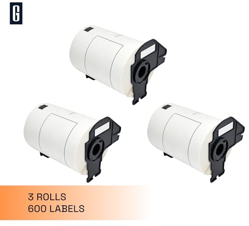GROF DK-11241 Thermo-Versandetiketten 102x152mm 3 Rollen 600 Etiketten | Selbstklebende Etiketten 4x6, für Brother QL-1050/1060N/1100/1110NWB - DHL, GLS, DPD Paketversand, Onlinehandel & Logistik
